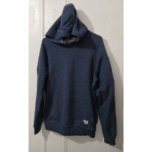 Norse projects mens large lambswool cotton hoodie pullover sweater blue navy